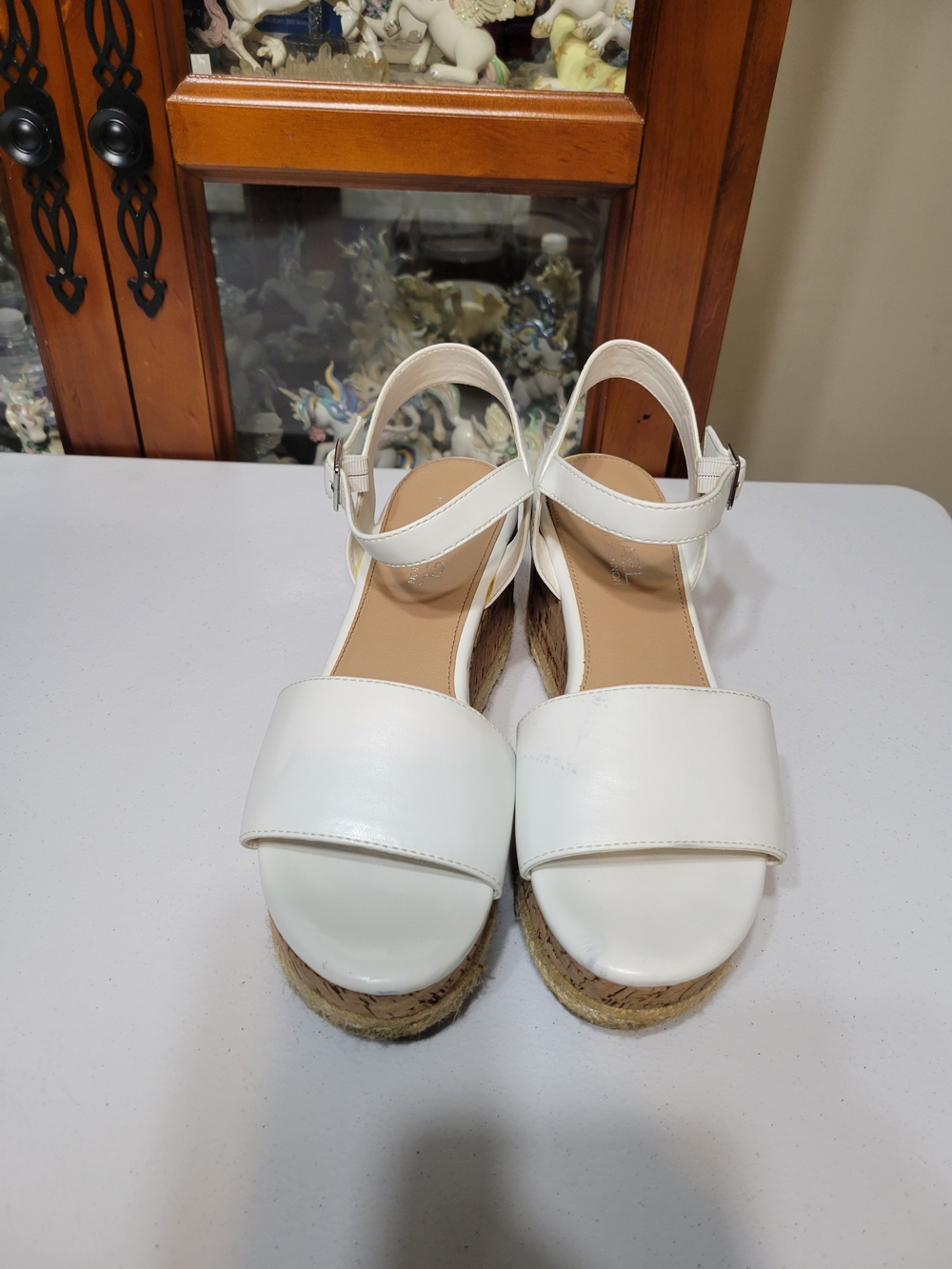 Michael Shannon White Espadrille Platform Sandals